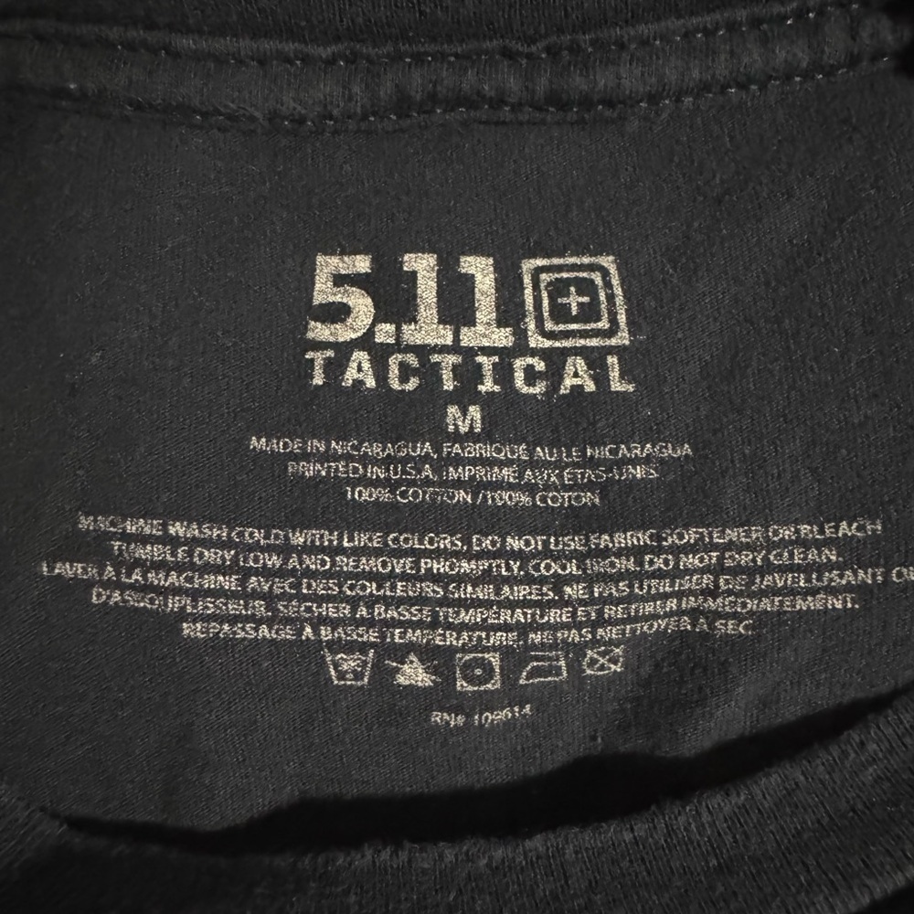 5.11 Tactical Texas State Short Sleeve T-Shirt Navy Blue Size Medium - Picture 7 of 8